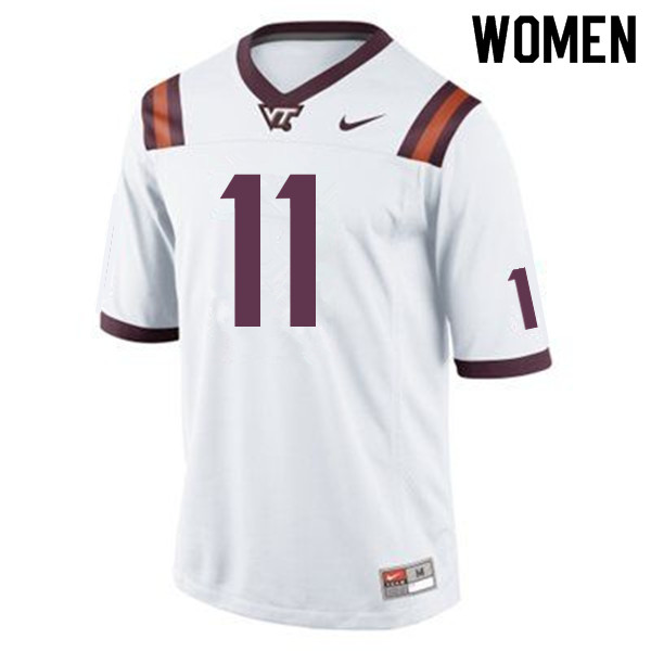 Women #11 Houshun Gaines Virginia Tech Hokies College Football Jerseys Sale-Maroon - Click Image to Close